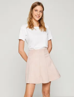 12132 Pink Plain Mini Skirt