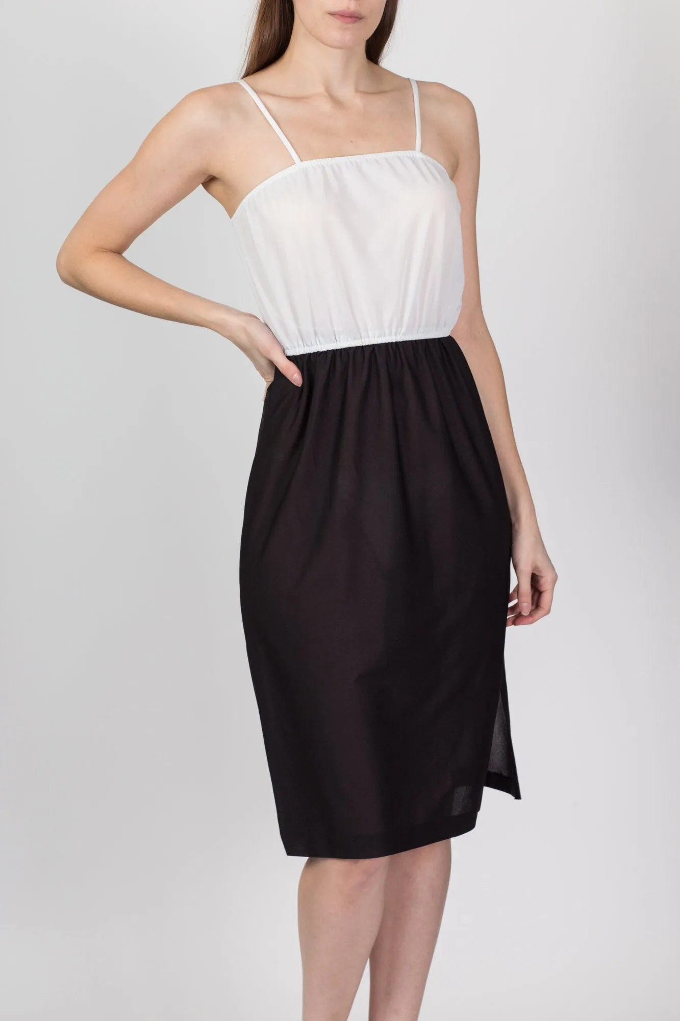 70s Black & White Sundress - Small