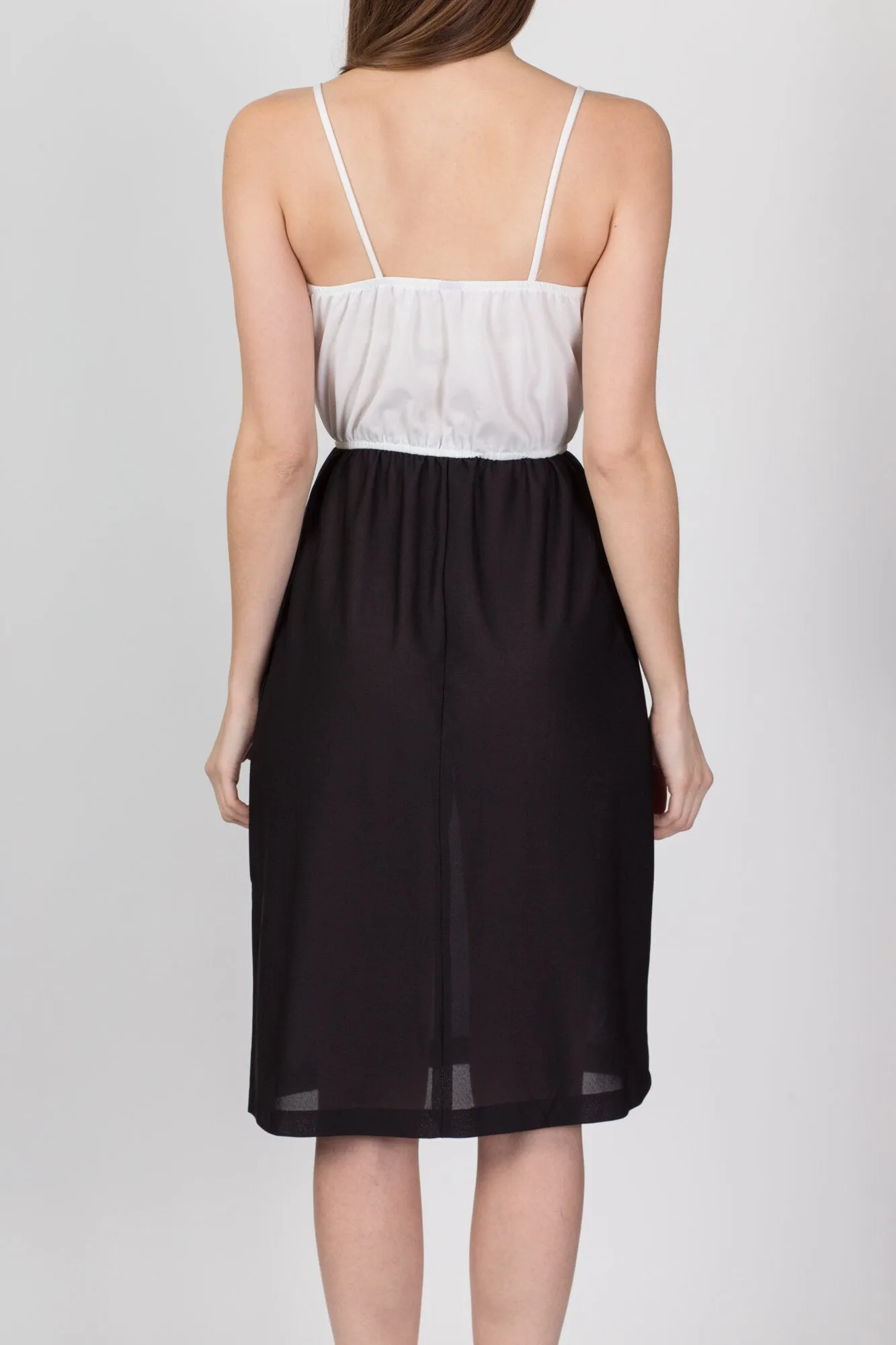 70s Black & White Sundress - Small