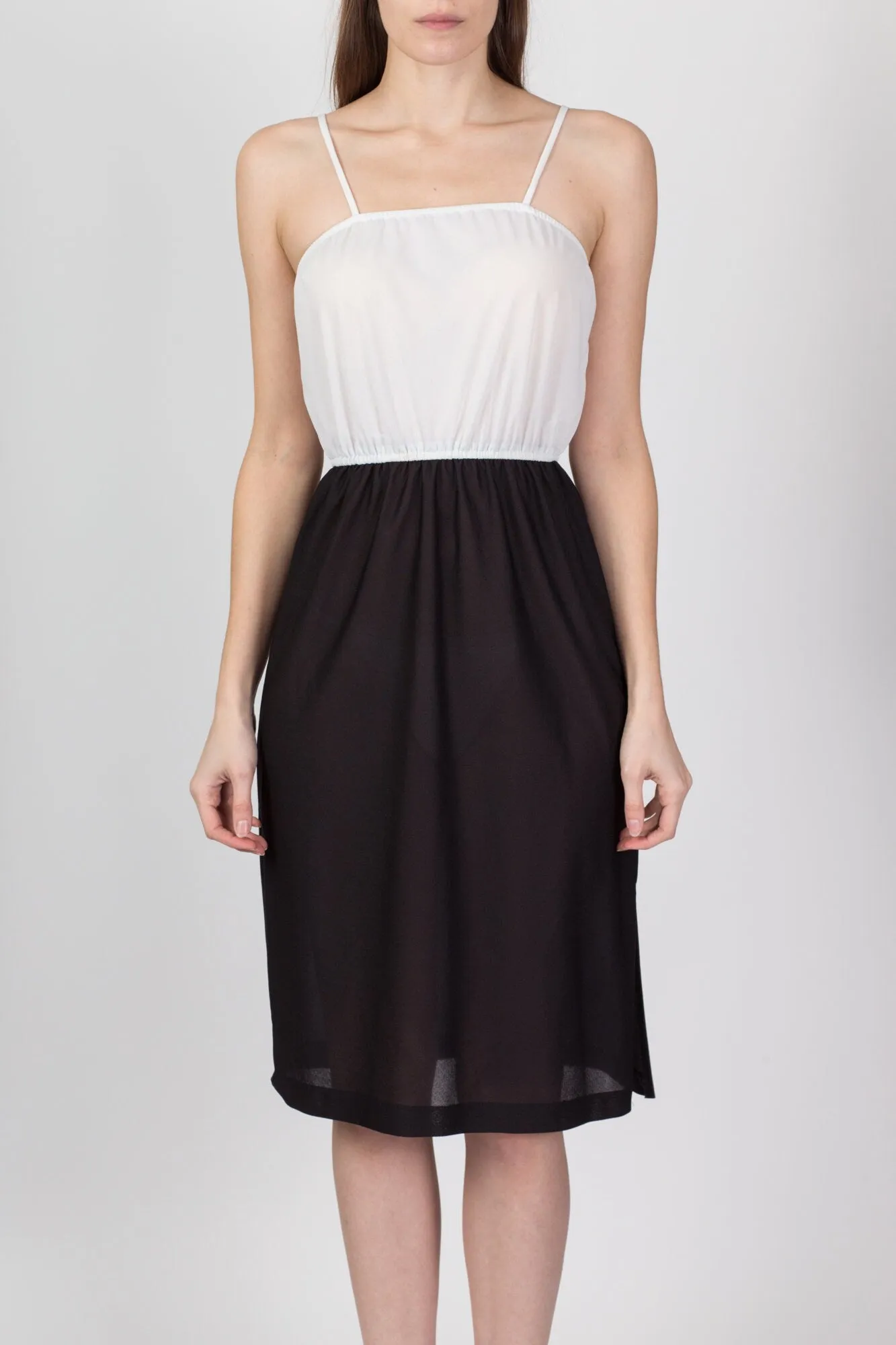 70s Black & White Sundress - Small