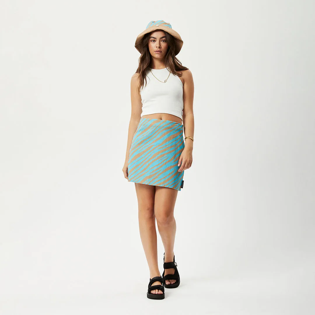AFENDS Womens Adi - Mini Skirt - Blue Stripe