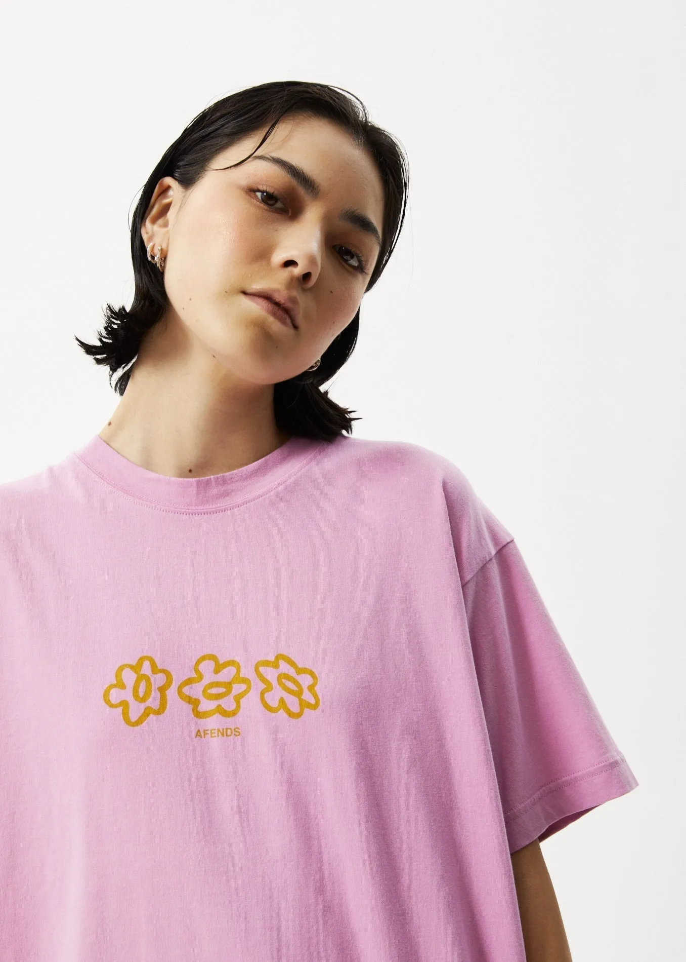 AFENDS Womens Lily Slay - Oversized Graphic T-Shirt - Candy