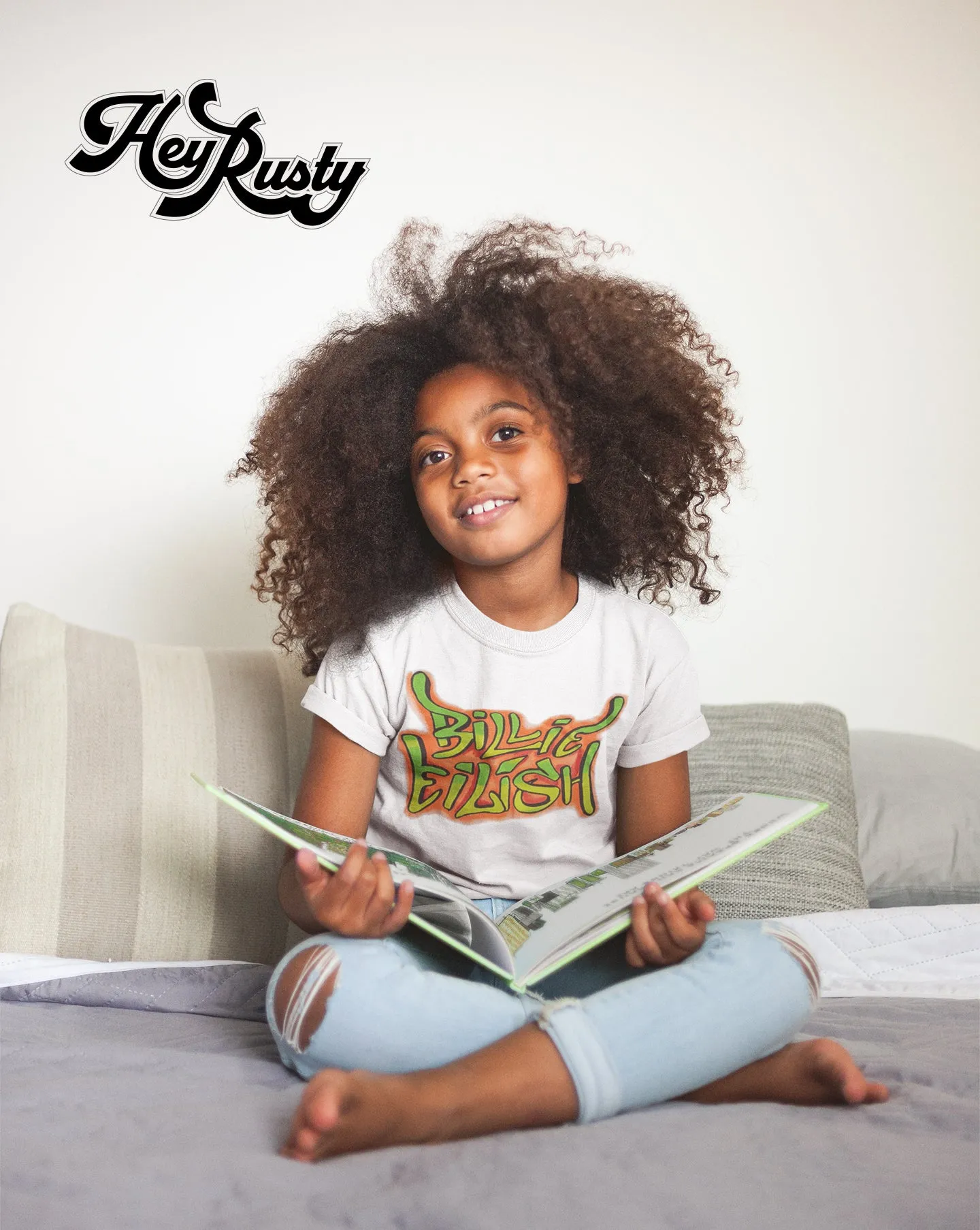 Billie Eilish Kids T-Shirt: Airbrush Photo