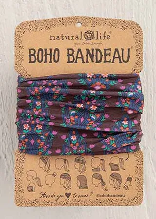 Boho Bandeau - Dark Mauve Trellis