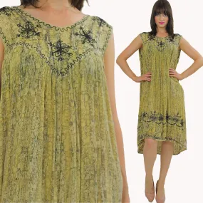 Boho Embroidered Hippie India Tent dress Bohemian M L