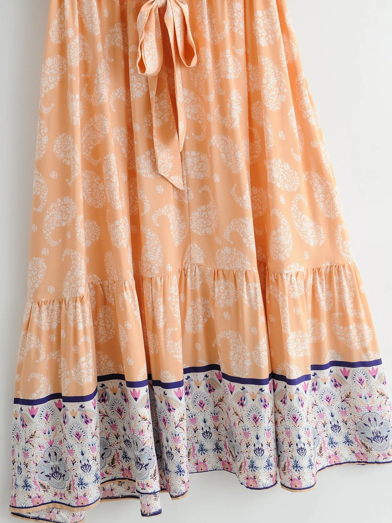 Boho Maxi Dress, Sundress, Orange Cantaloupe