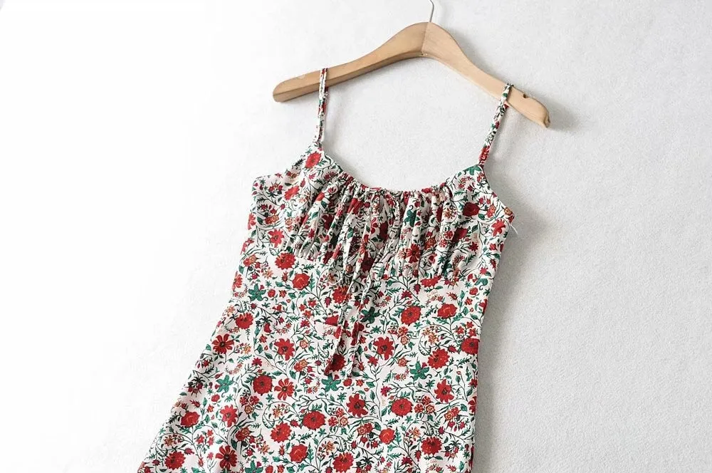 Boho Mini Dress Strappy Sundress, Missy Daisy in Gold and White