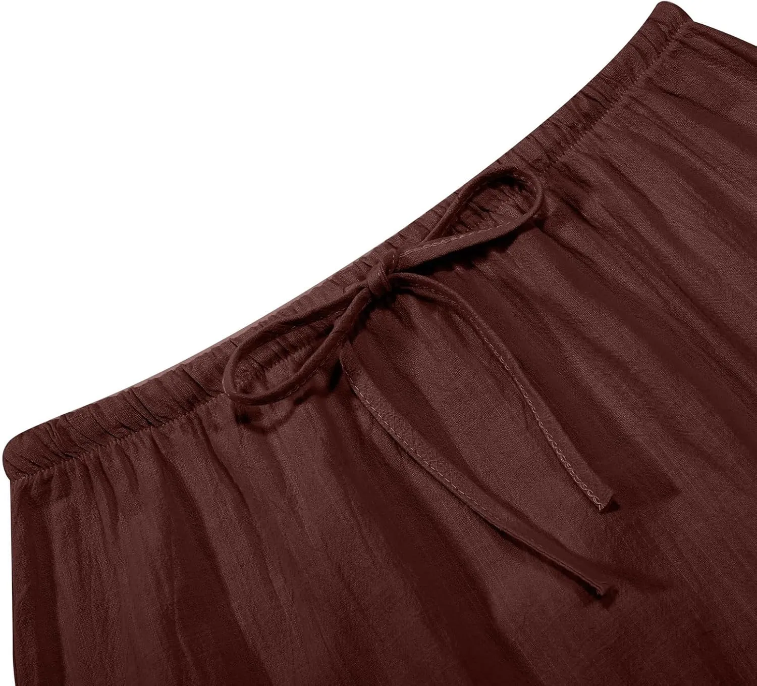 Boho Skirts for Women,2025 Summer Cotton Linen Maxi Skirts Drawstring a Line Long Skirt Trendy Casual Low Rise Skirt