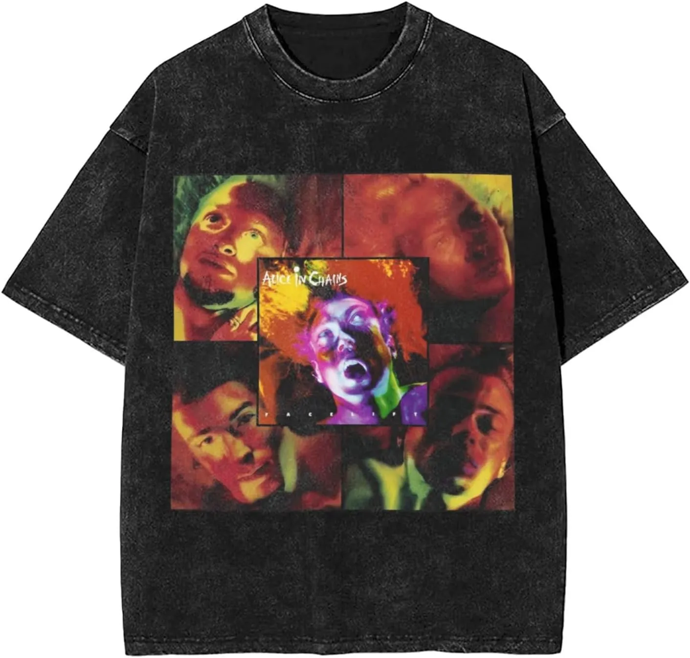 Casual Cotton Soft Loose Vintage Drop Shoulder Black Unisex T-Shirt Top