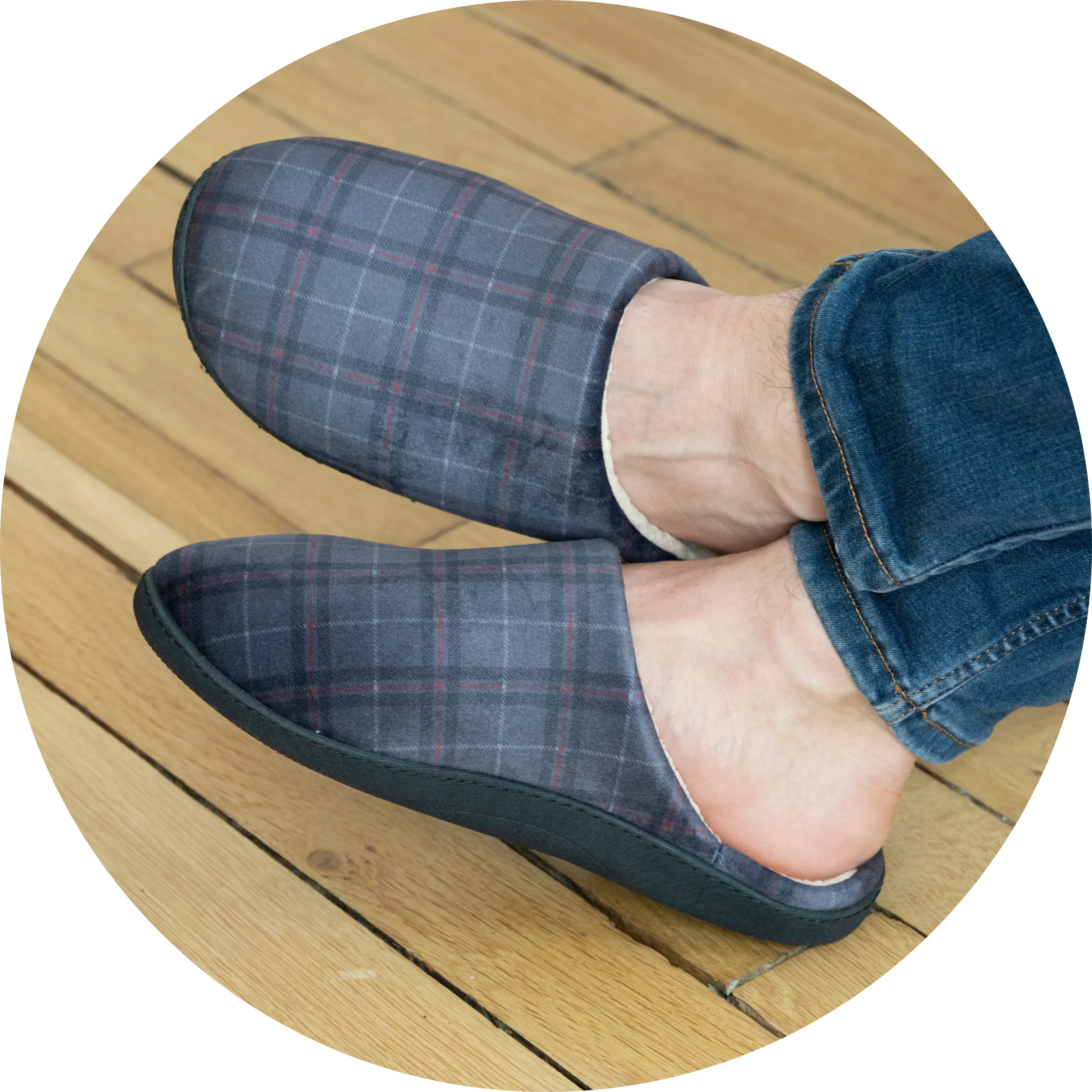Chaussons mules ergo Homme Tartan