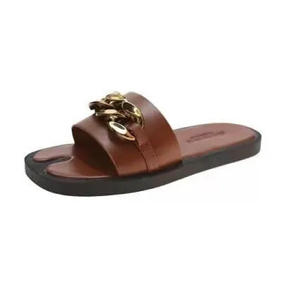 Comfy Leather Chain Slides  COLORS