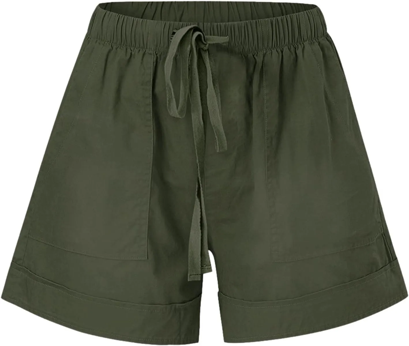 Cotton Shorts for Women Sexy Casual Bermuda Shorts Stretchy Fashion Drawstring Lounge Shorts with Pockets