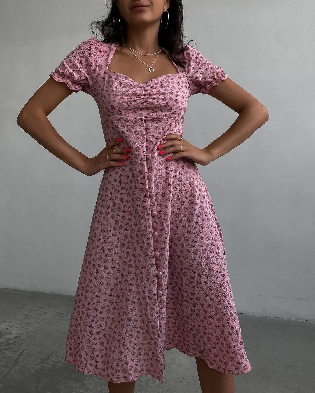 DressBetty - Summer Vintage Women Side Split Long Dress Female Boho Beach Retro Print Sundress Vestido