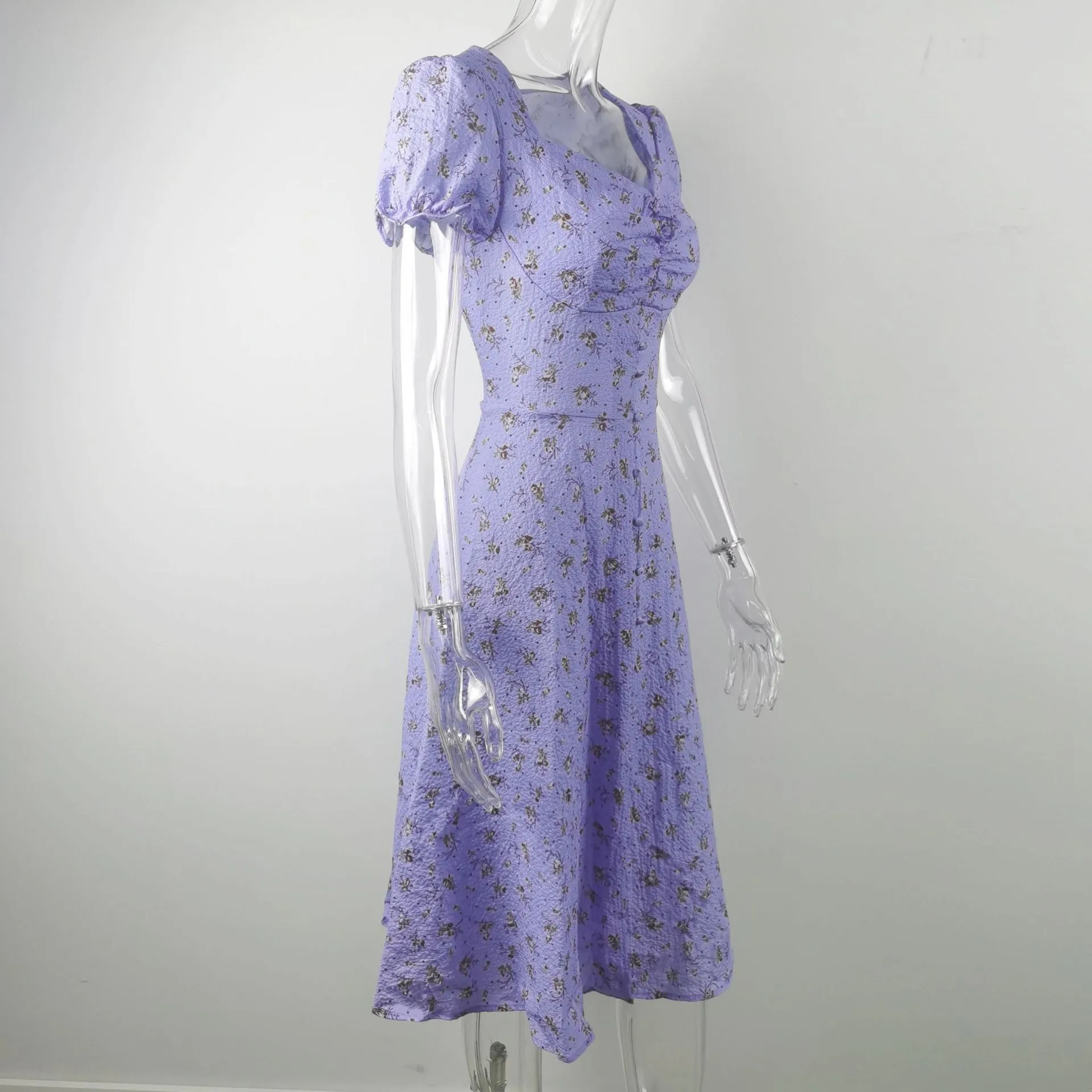 DressBetty - Summer Vintage Women Side Split Long Dress Female Boho Beach Retro Print Sundress Vestido