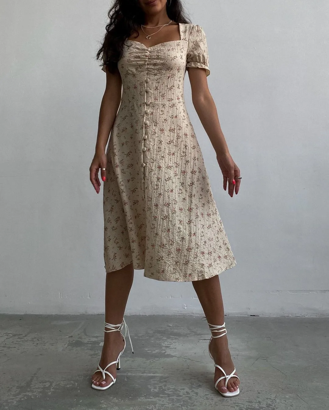 DressBetty - Summer Vintage Women Side Split Long Dress Female Boho Beach Retro Print Sundress Vestido