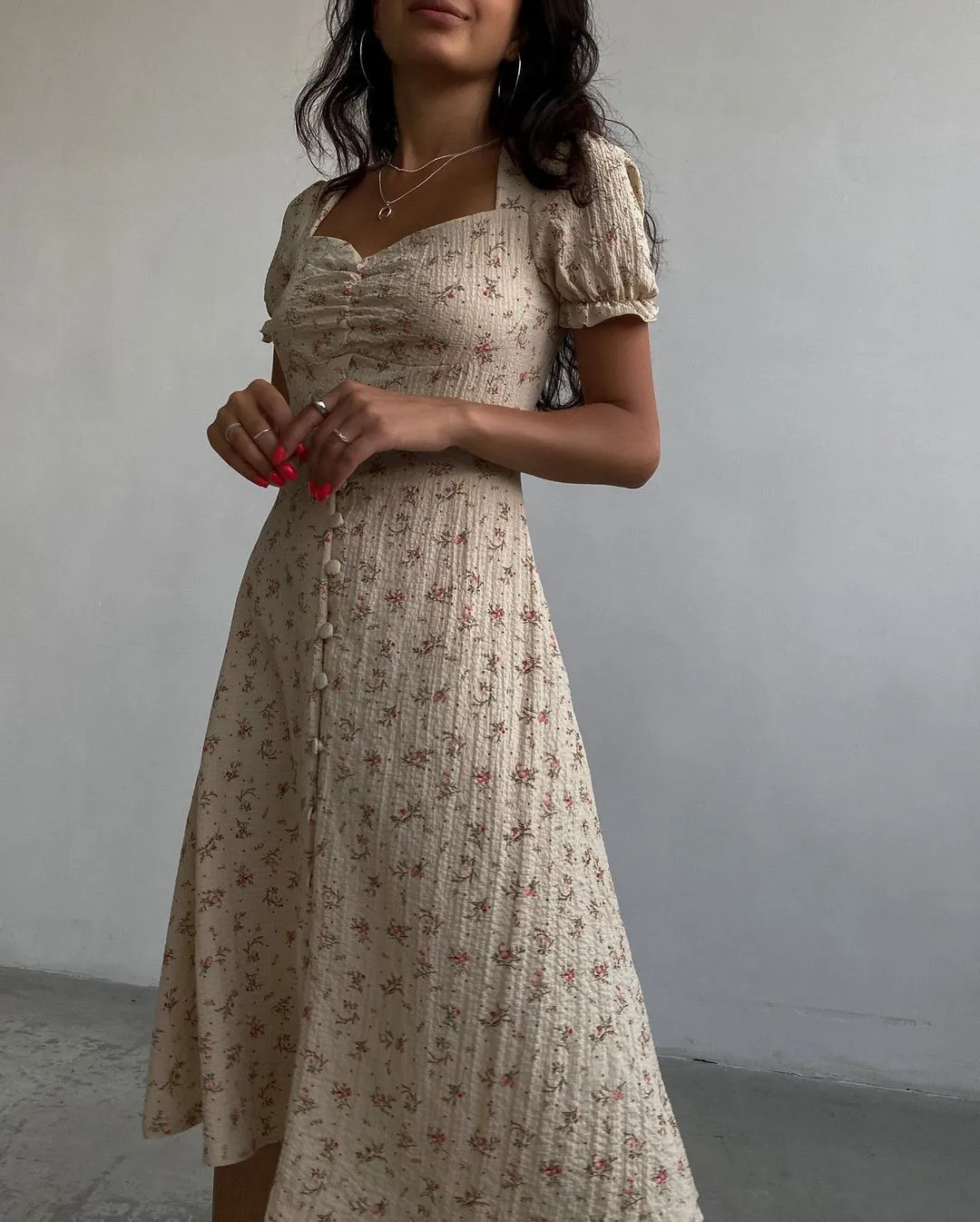DressBetty - Summer Vintage Women Side Split Long Dress Female Boho Beach Retro Print Sundress Vestido