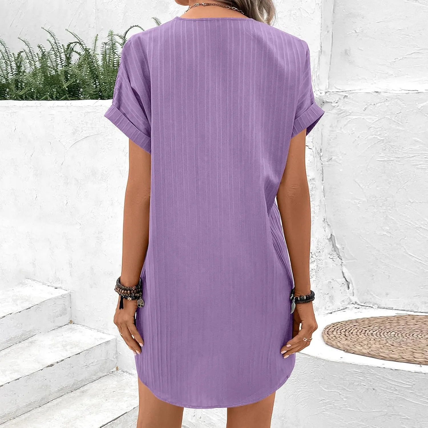 Dresses for Women Trendy Summer Short Sleeve Boho Travel Dresses Beach Wear Party Maxi Spring Vacation Dress