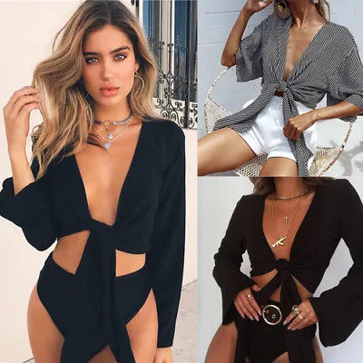 Flare Long Sleeve w/ Bandage Tie