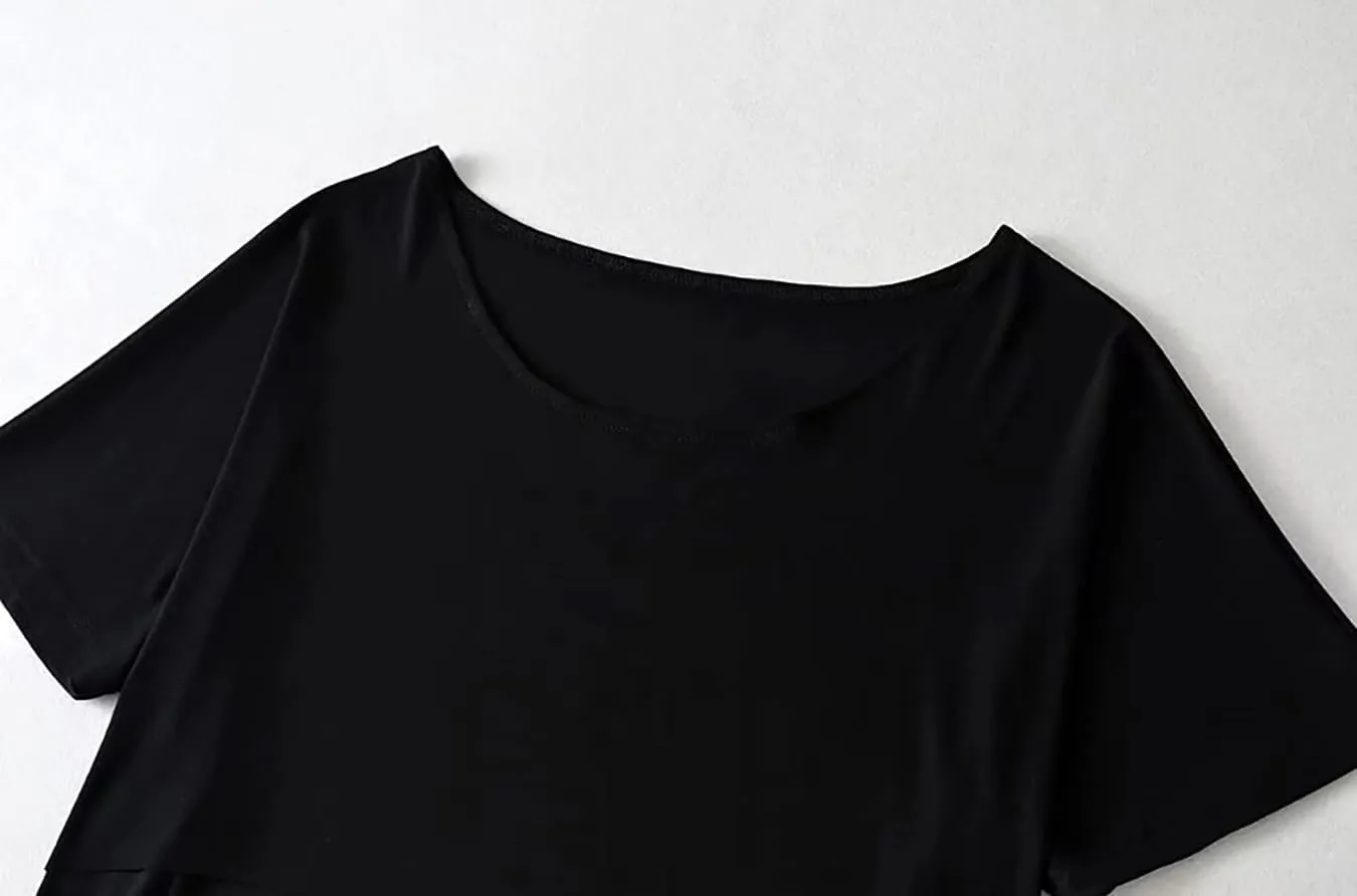 KAMISSY Women’s Casual Loose Half Sleeve Crop Tee Shirt Top Oversized Off Shoulder Yoga Running Stretchy Workout Crop T-Shirt
