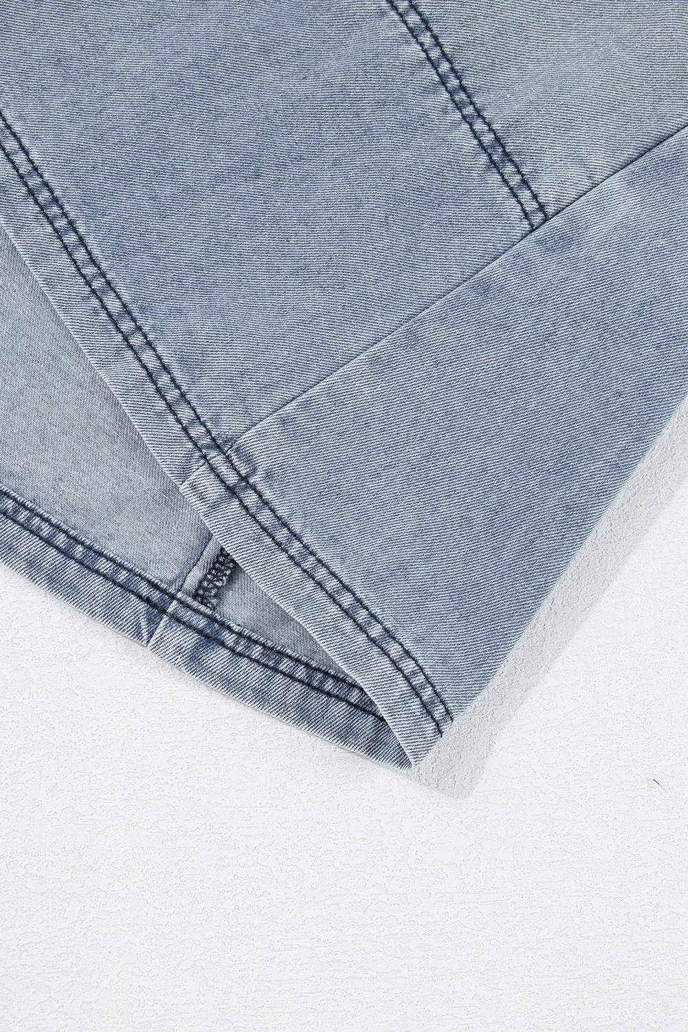 Light Wash Distressed Denim Dress