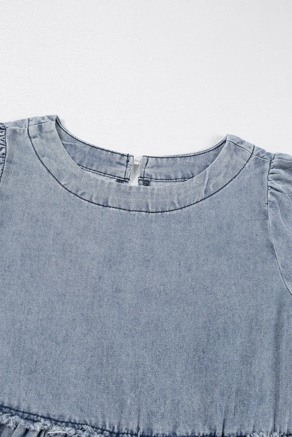 Light Wash Distressed Denim Dress