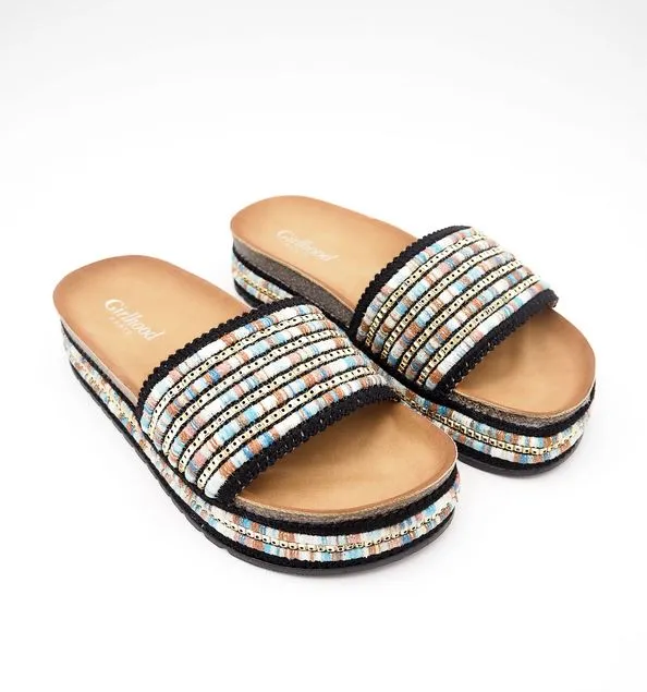 Lyna Wedge Mules - Black