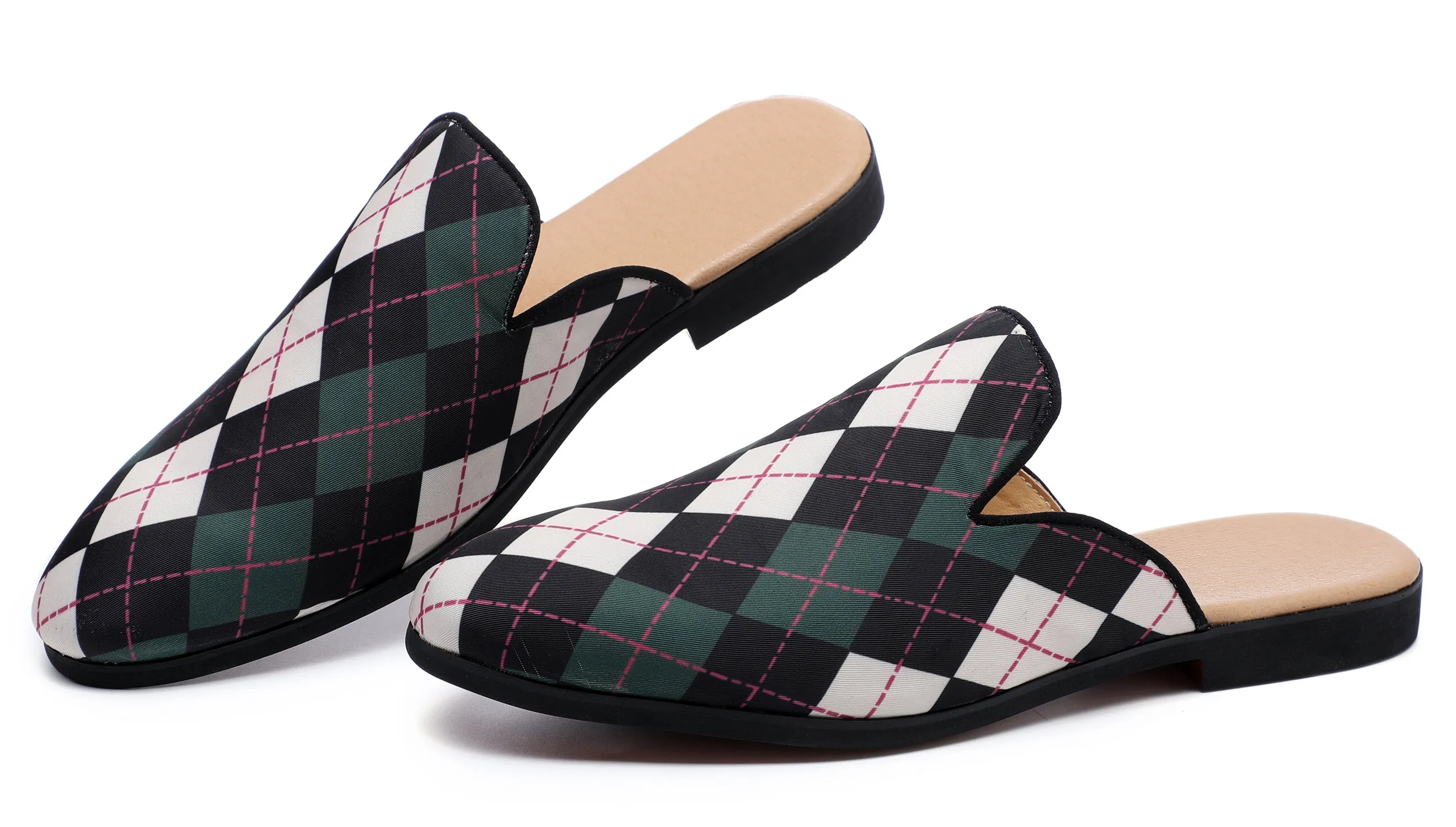 Men's Plaid Backless Mules