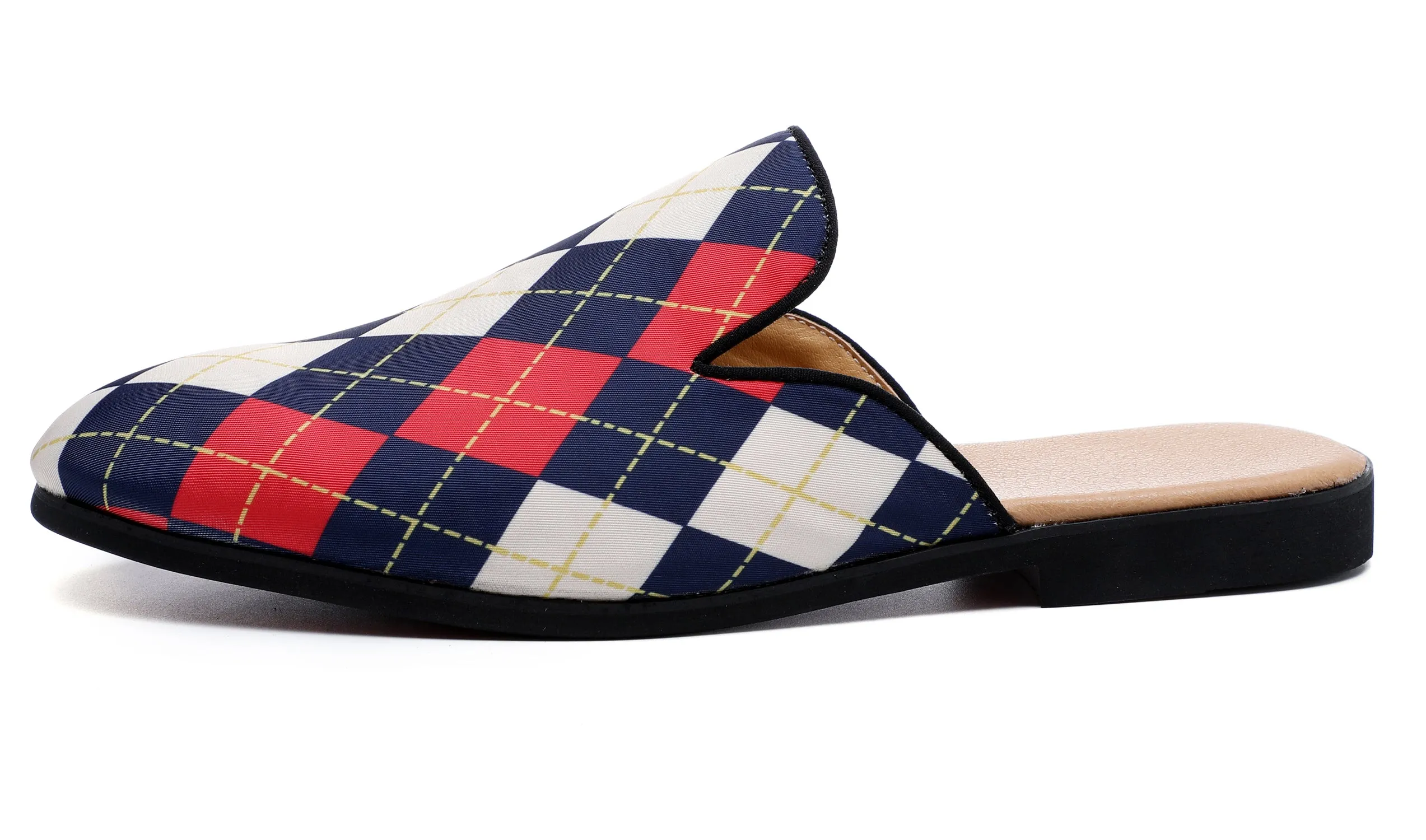 Men's Plaid Backless Mules