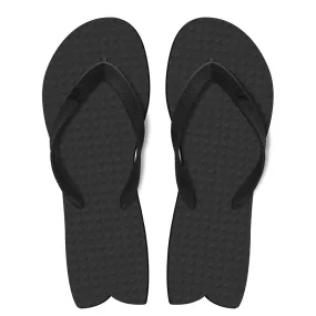 Men's Sustainable Flip Flops Fish Style Recycled Black with Recycled Black Straps