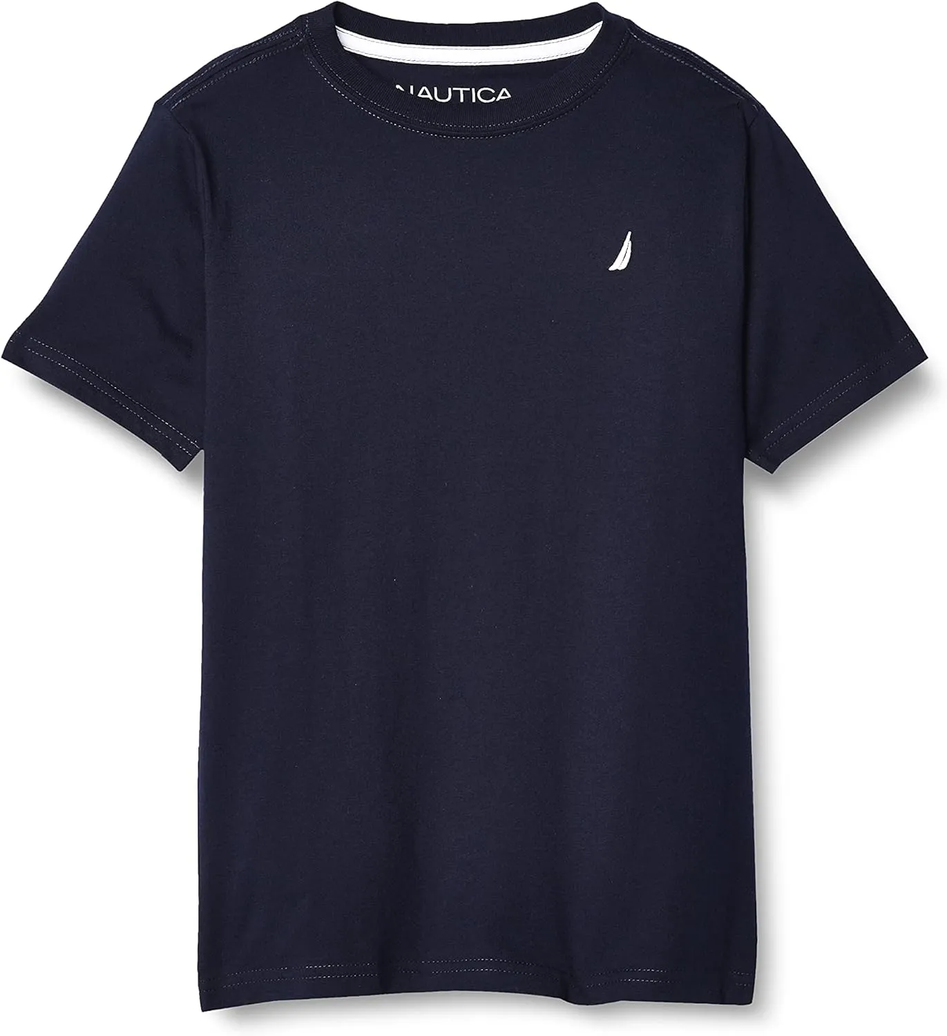 Nautica Boys' Short Sleeve Solid Crew Neck T-Shirt, Soft, Comfortable, Relaxed Fit