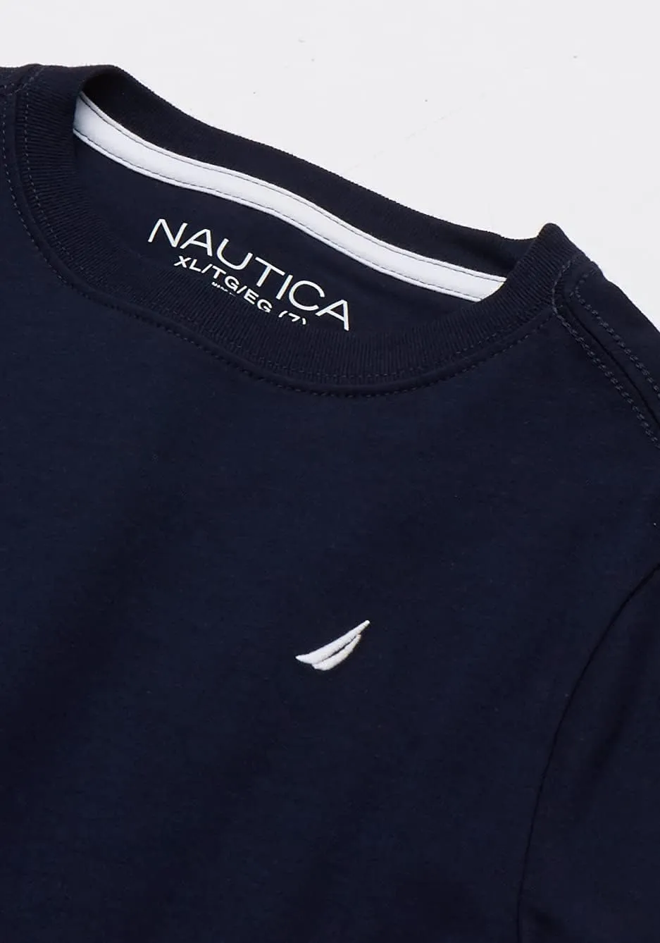 Nautica Boys' Short Sleeve Solid Crew Neck T-Shirt, Soft, Comfortable, Relaxed Fit