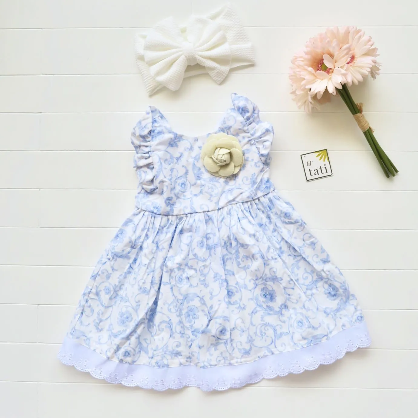 Periwinkle Dress in Porcelain Print