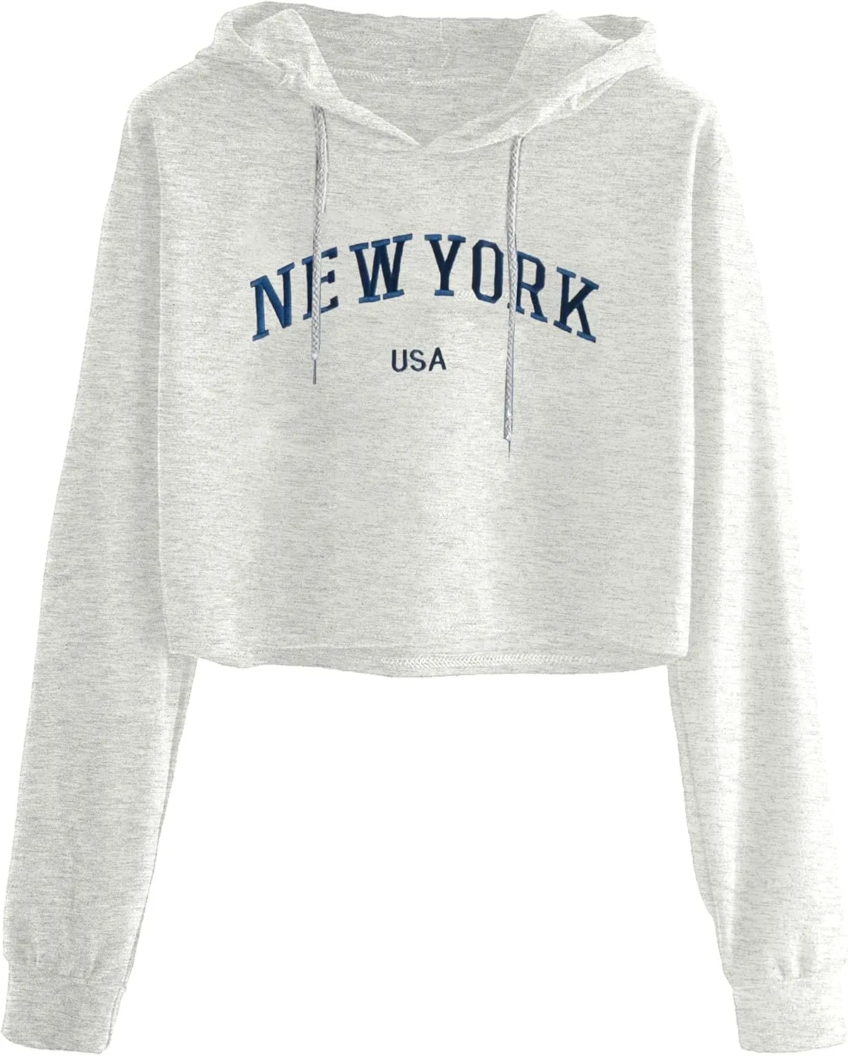 Remidoo Women's Casual Sun and Moon Print Hoodie Long Sleeve Crop Top Sweatshirt