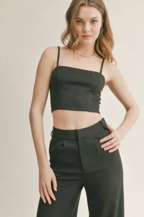 Sadie & Sage Coffee Date Crop Tank in Brown