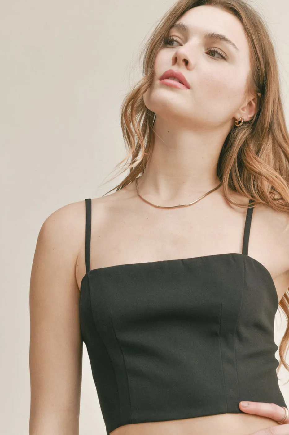 Sadie & Sage Coffee Date Crop Tank in Brown