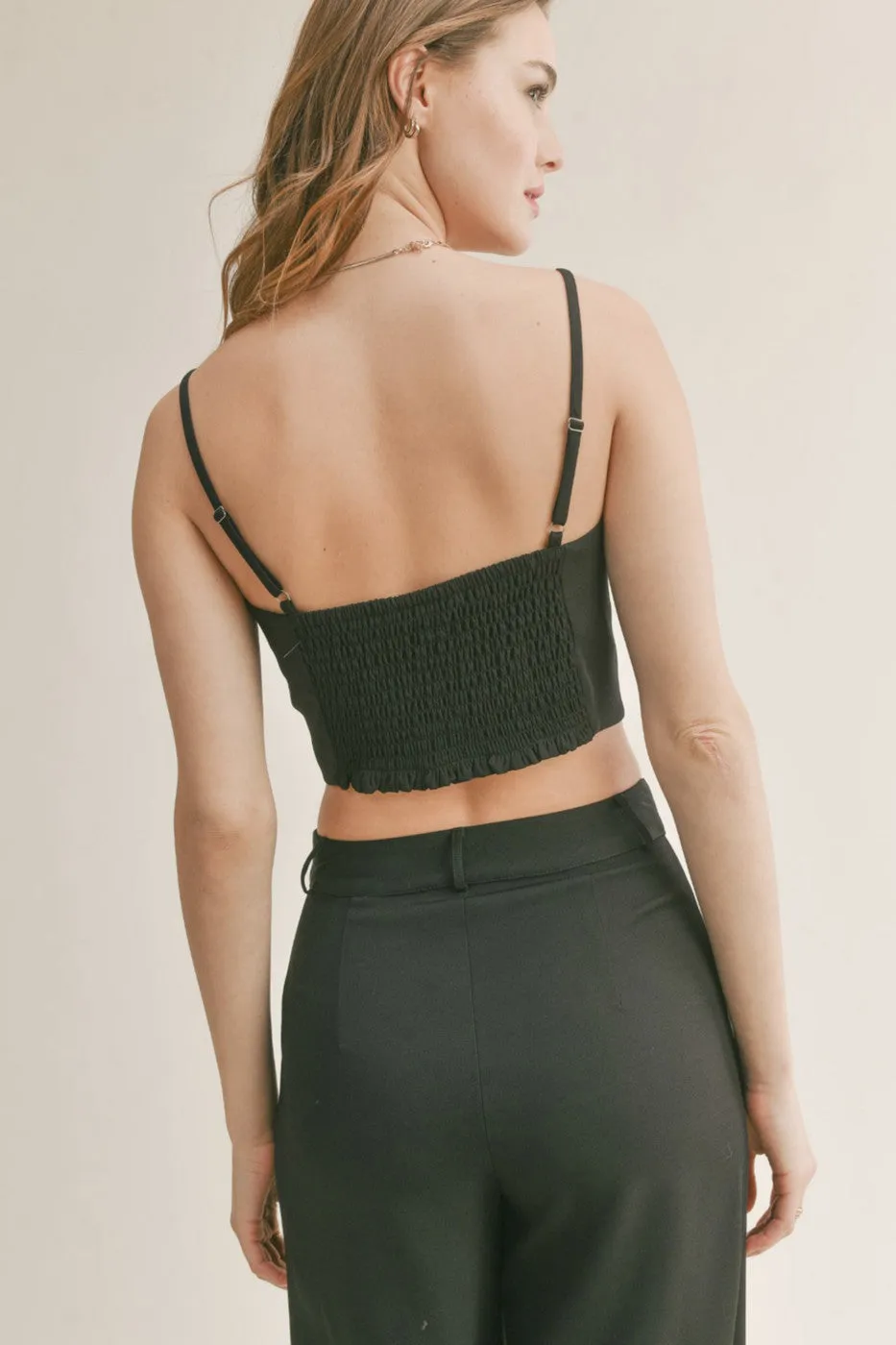 Sadie & Sage Coffee Date Crop Tank in Brown