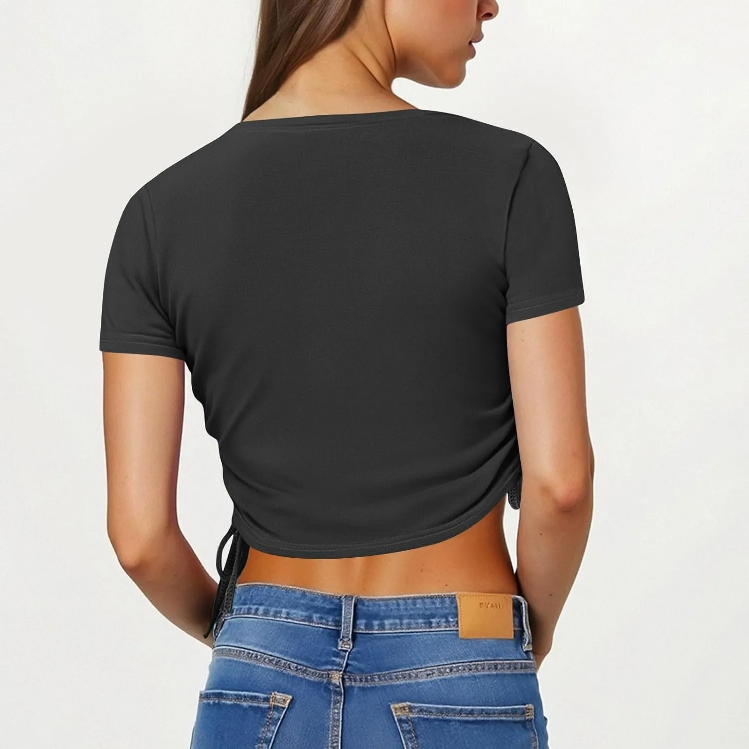 Short Sleeve Crop Tops for Women Classic Longline Baby Tee Workout T Shirt Top 2025 Summer Athletic Gym Top