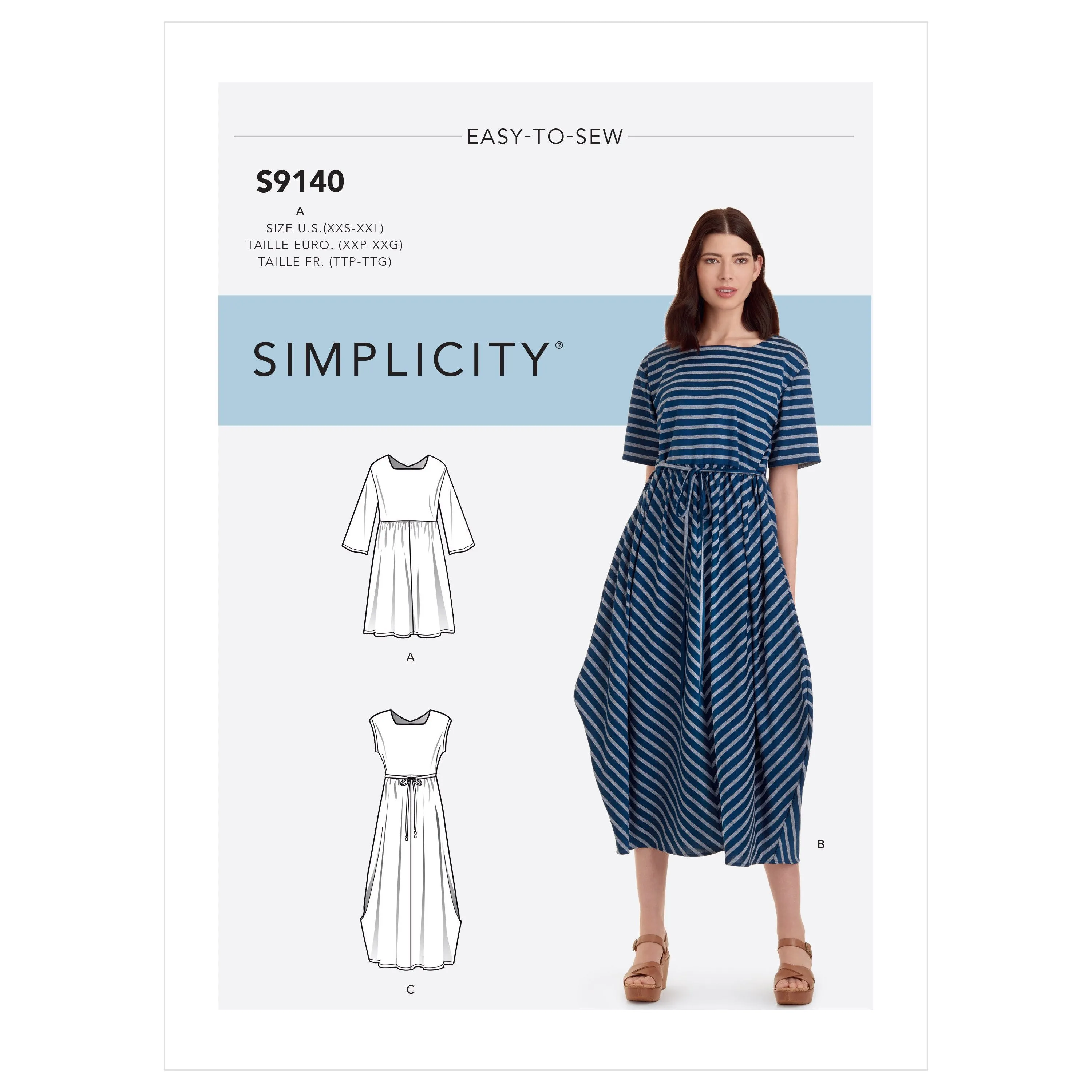 Simplicity Sewing Pattern 9140 Relaxed Pullover Dress