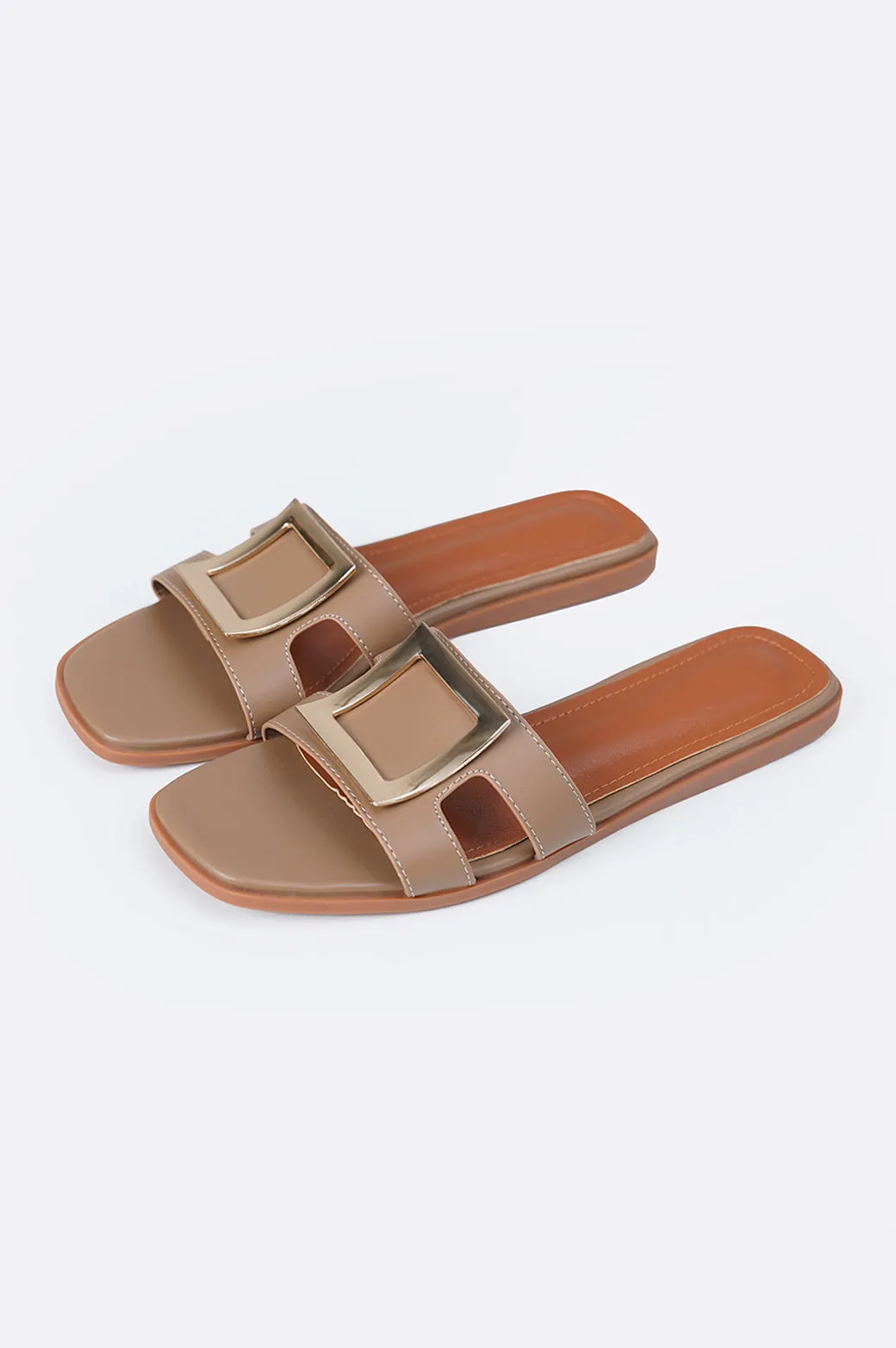 SQUARE BUCKLED SLIDES