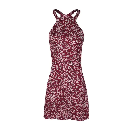 Summer Boho Sundress Halter Floral Mini Dress