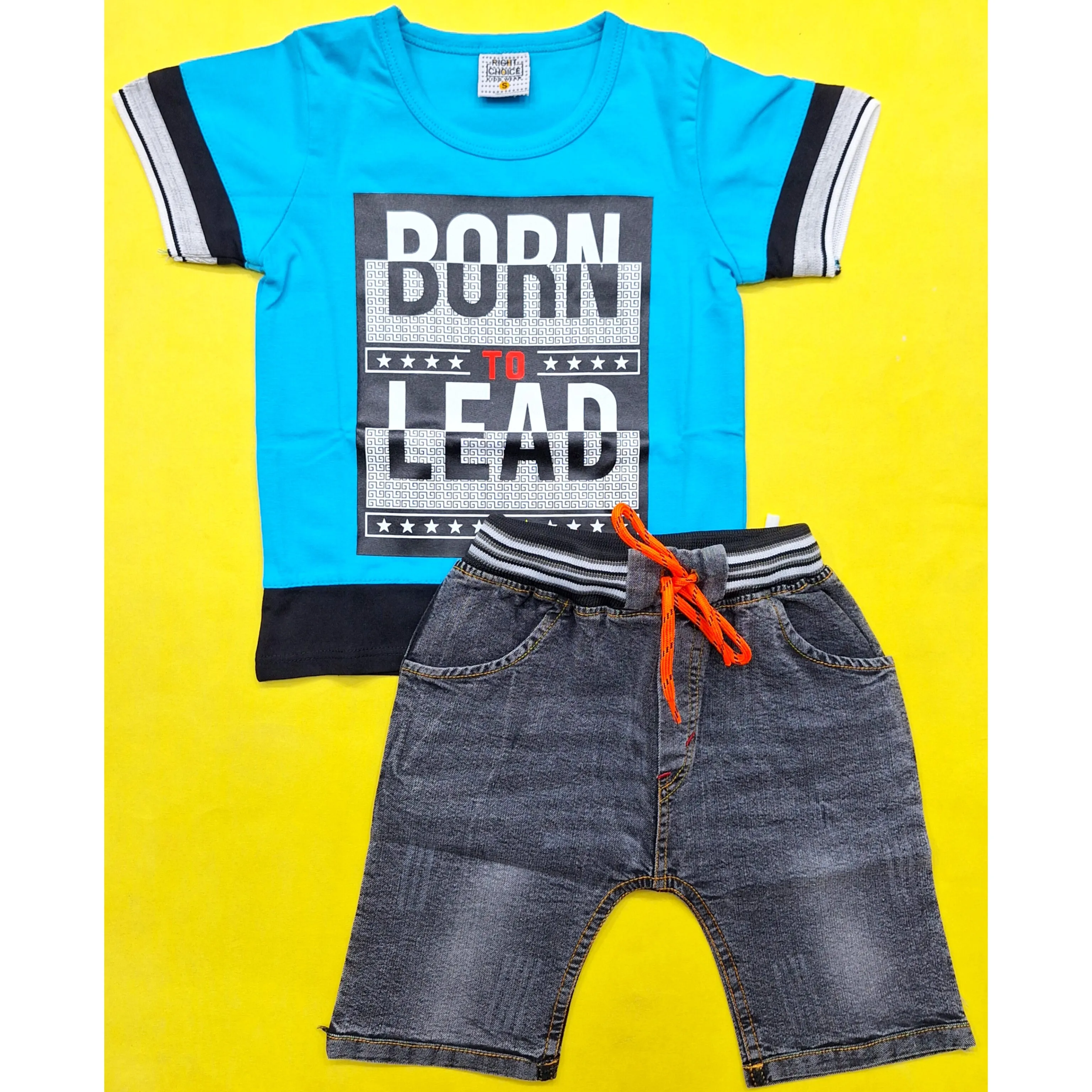 T-Shirt & Short - Born - Blue