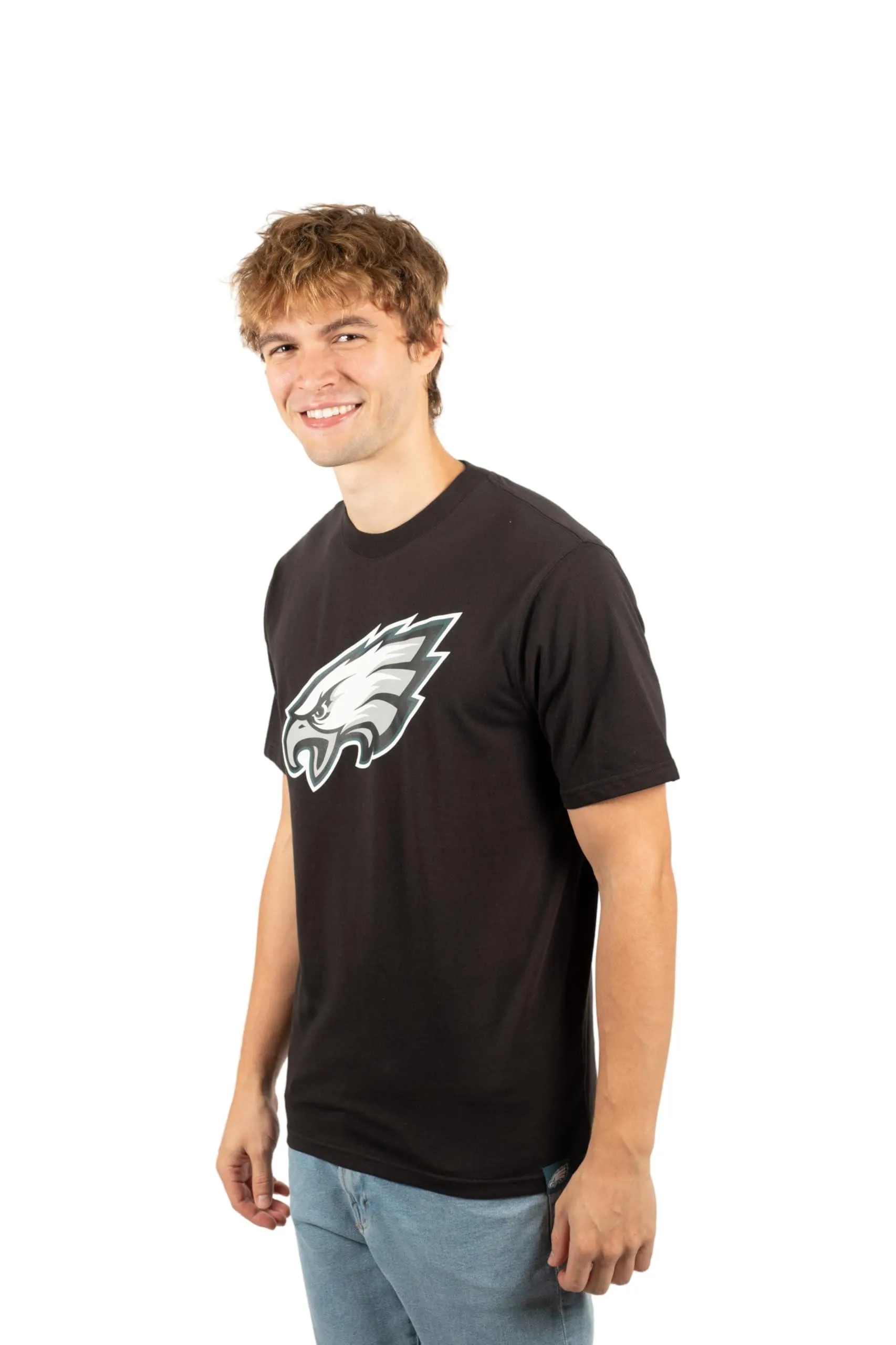 Ultra Game NFL Official Adults Super Soft Supreme Logo T-Shirt - Unisex, Philadelphia Eagles, Black|Philadelphia Eagles