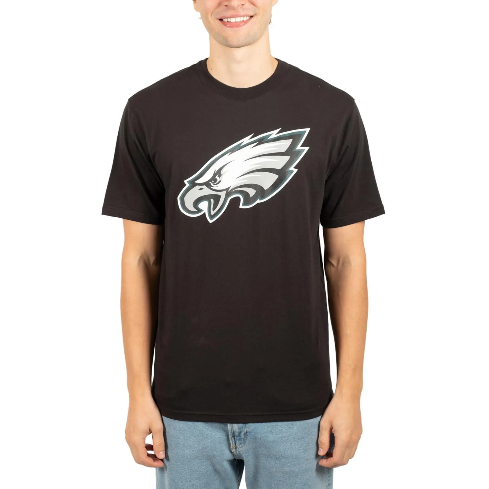 Ultra Game NFL Official Adults Super Soft Supreme Logo T-Shirt - Unisex, Philadelphia Eagles, Black|Philadelphia Eagles