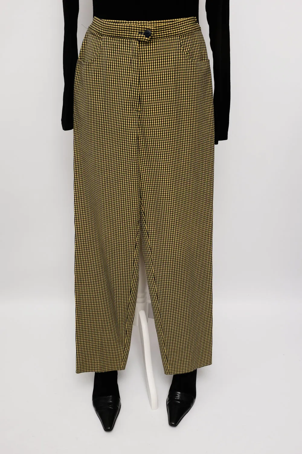 VICHY YELLOW BLACK PANTS