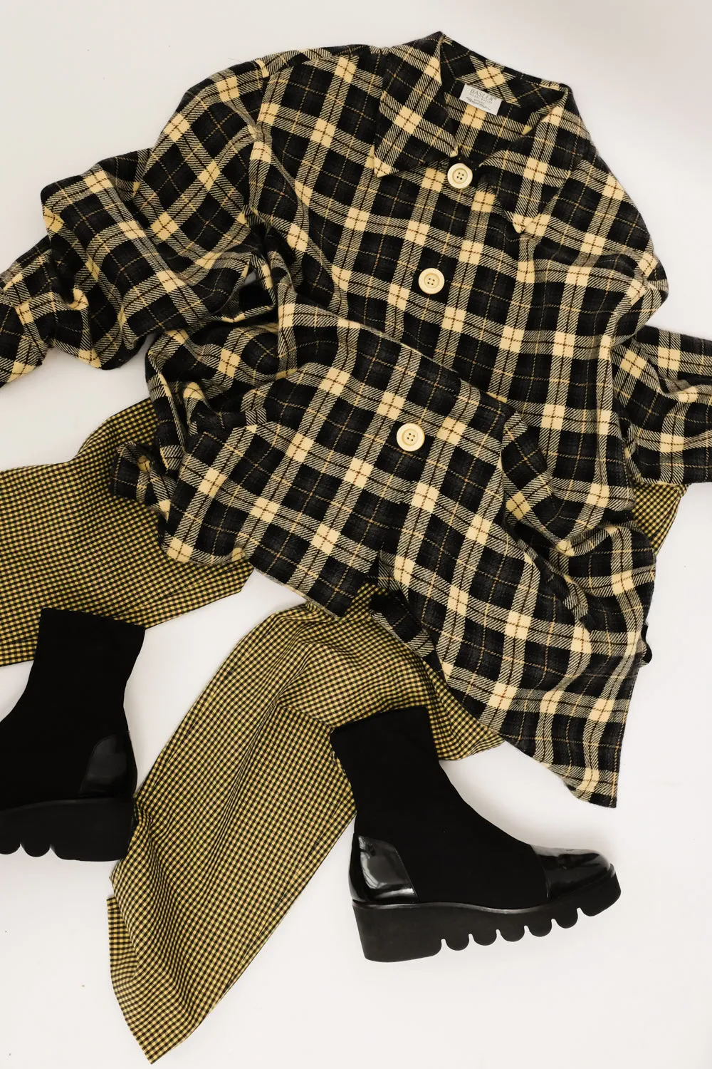 VICHY YELLOW BLACK PANTS