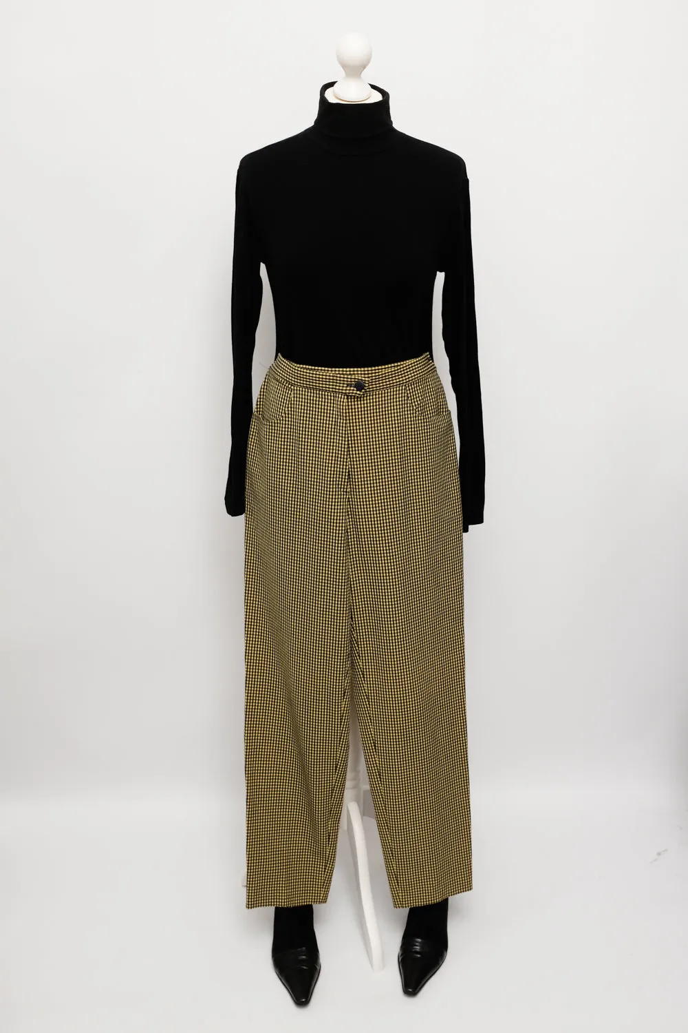 VICHY YELLOW BLACK PANTS