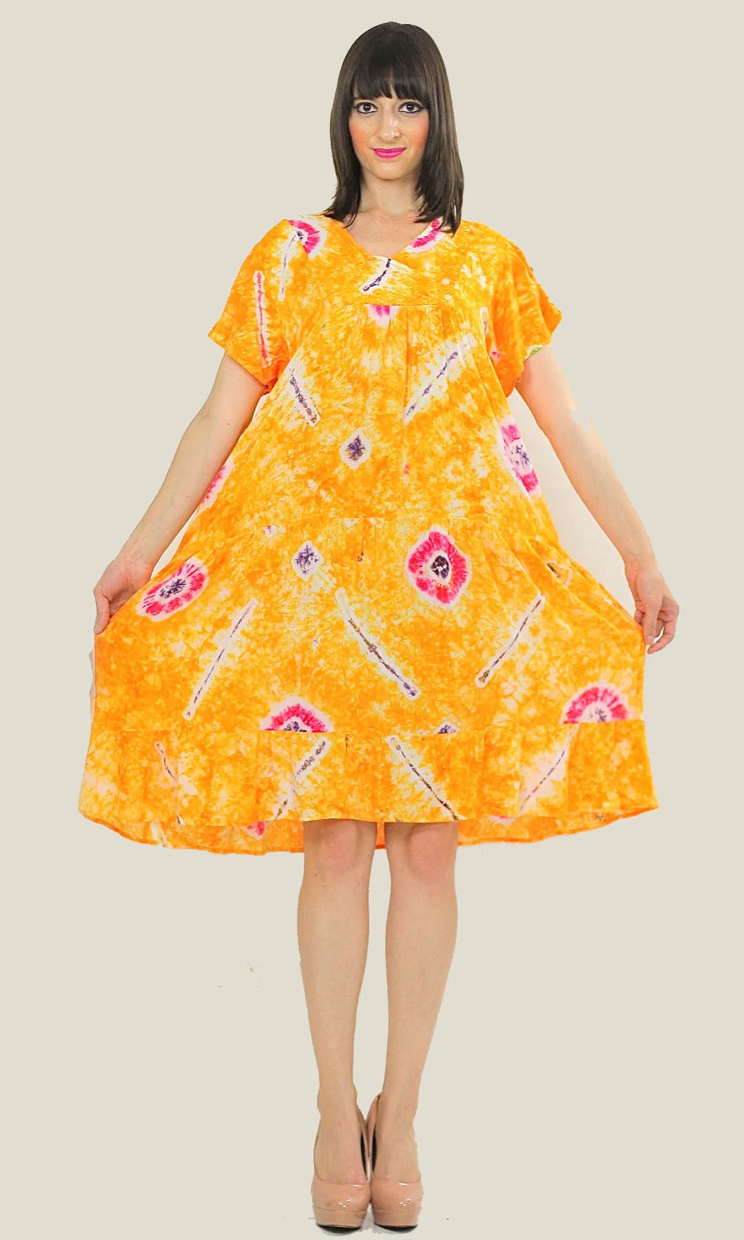 Vintage 90s  Grunge Tie Dye neon mini dress