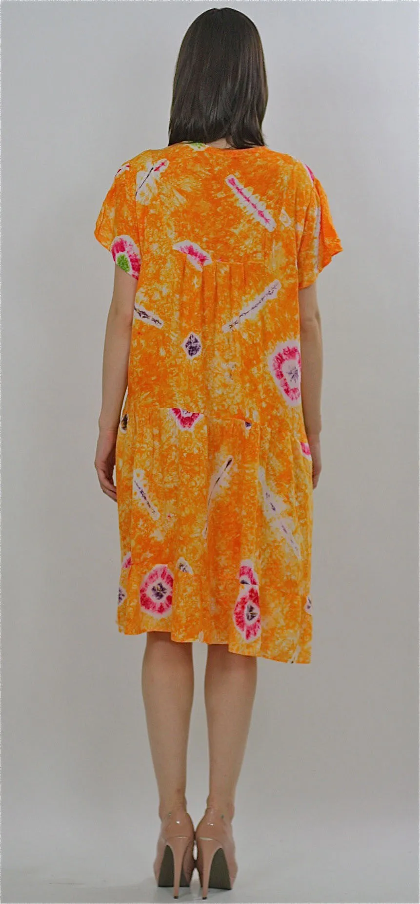 Vintage 90s  Grunge Tie Dye neon mini dress