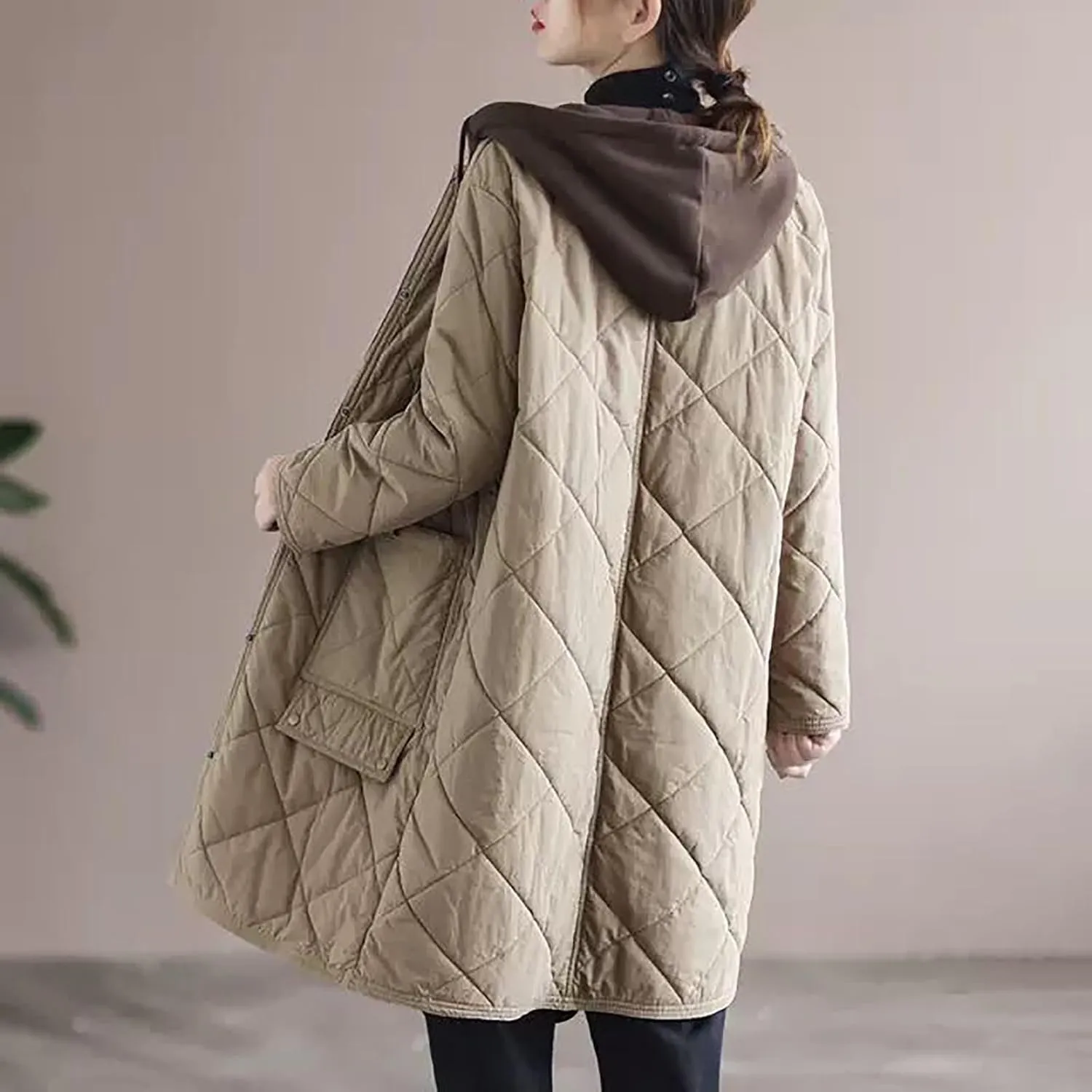 Women Light down Jacket with Hood Packable Soft Puffer Jacket Coat Long Length Winter Outwear Overcoat Full Zip Parka