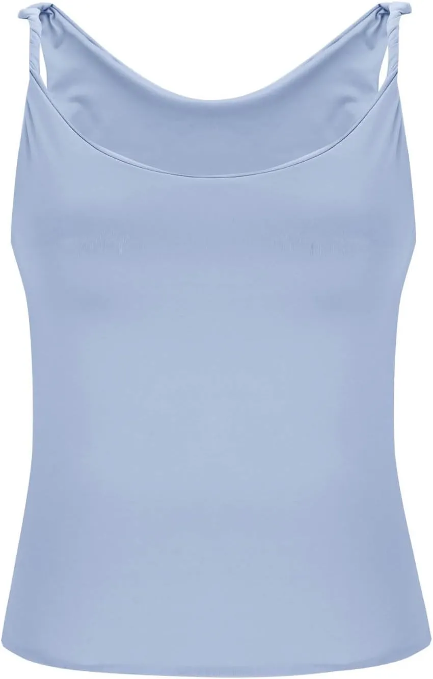 Women Off Shoulder Top Sleeveless Twist Strap Going Out Tank Tops Slim Fit Stretch Ruched Crop Top Casual T Shirts